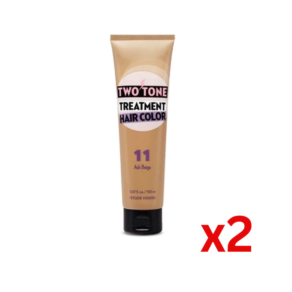 ((Crazy Clearance)) 愛麗小屋七天護髮染髮劑 ETUDE HOUSE Two Tone Treatment Hair Color#11 Ash Beige x2