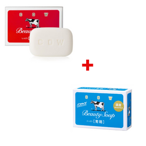 ((Crazy Clearance)) COW Beauty Soap (Red- Moist) +(Blue- Refresh)
