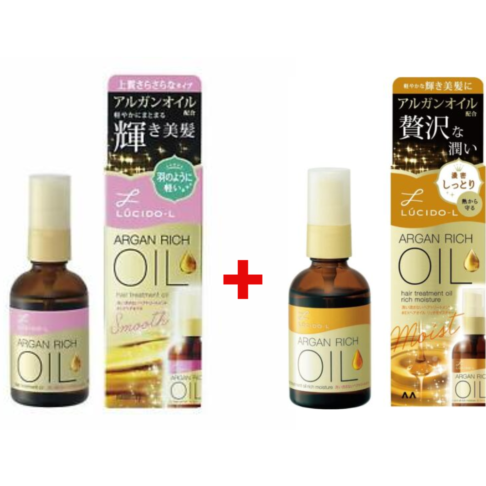 ((Crazy Clearance)) MANDOM LUCIDO-L Argan Rich Oil Hair Treatment - Regular +Rich Moisture