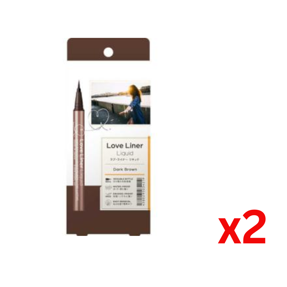 ((Crazy Clearance)) LOVELINER Liquid Eyeliner- Dark Brown LOVE LINER 防水極細眼線液筆（深棕色）x2