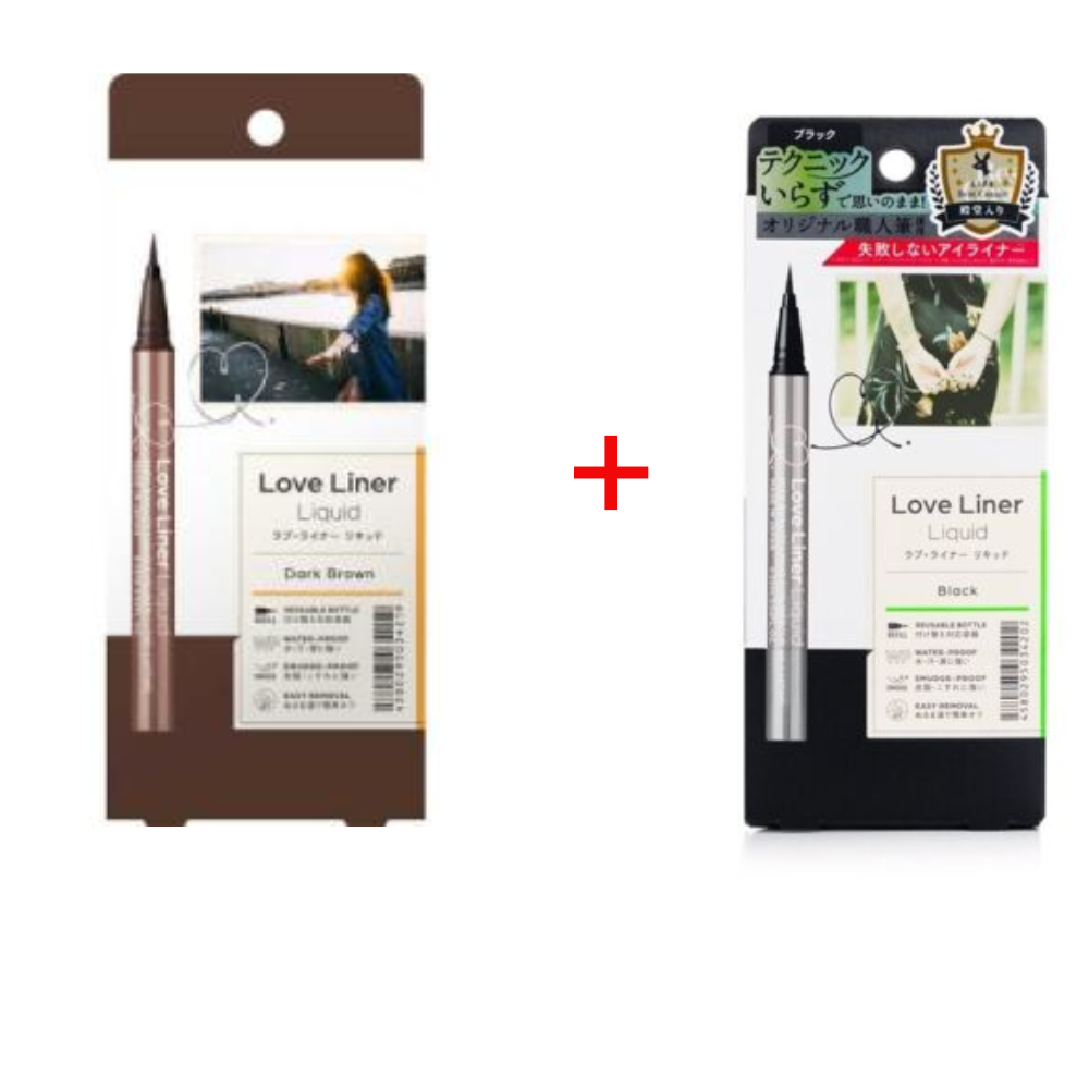 ((Crazy Clearance))LOVELINER Liquid Eyeliner- Dark Brown +Black