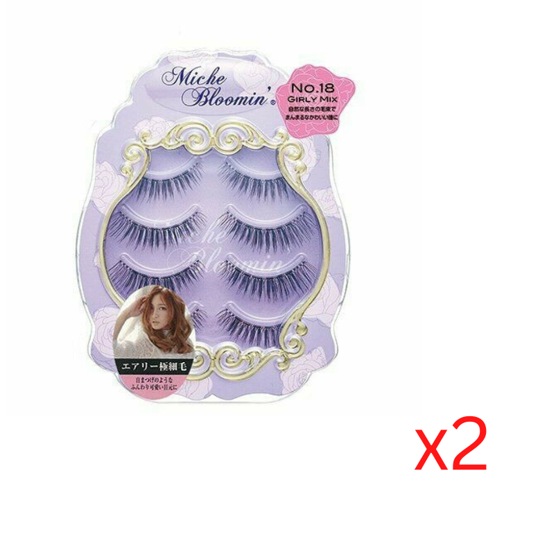 ((Crazy Clearance)) MICHE BLOO IN 3D False Eyelashes (4 pairs) -No.18 Girly Mix (4 pairs) 蜜琪睫睫 No.18 混搭少女